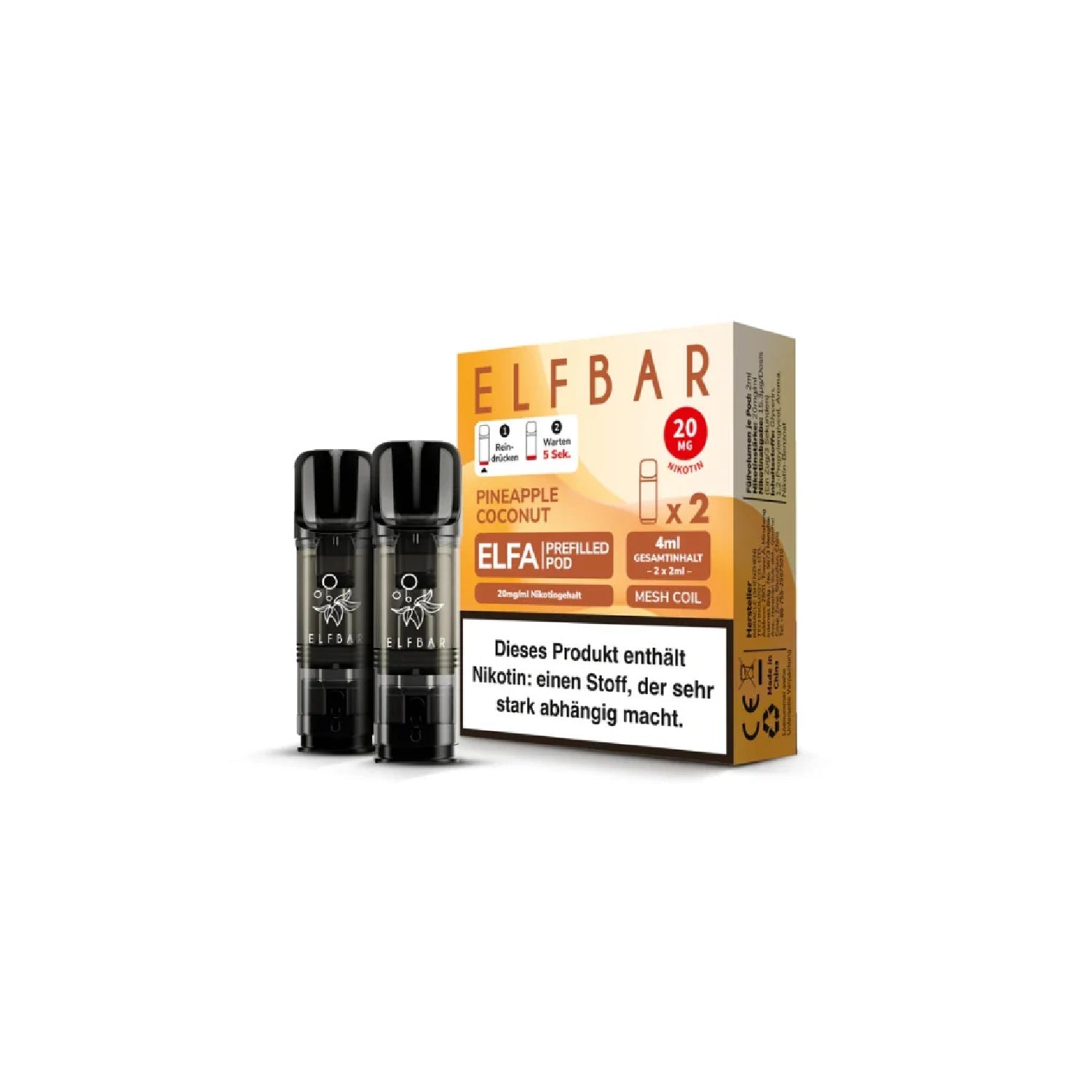 Elfa Pod mit 2% Nikotin - Coconut Pineapple