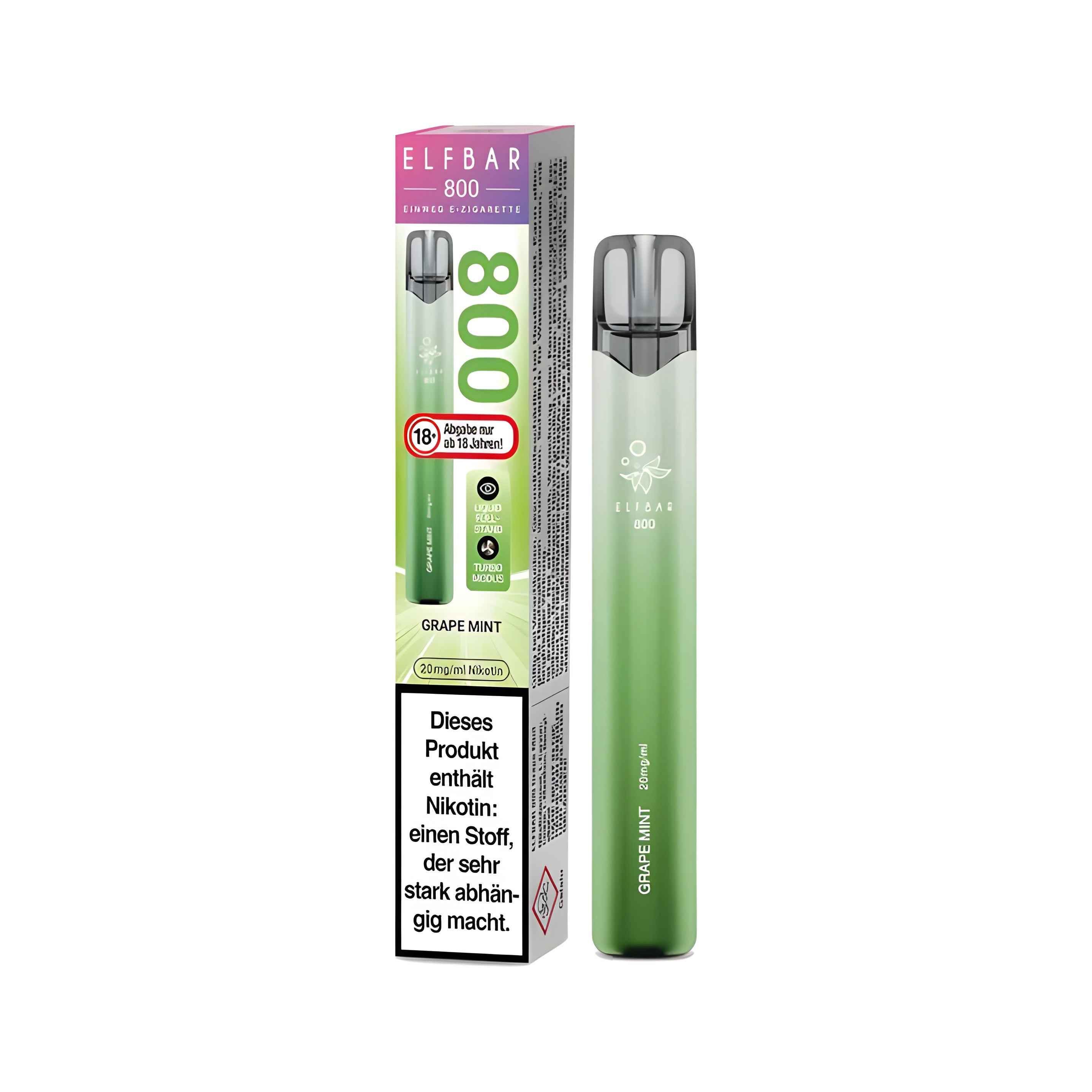 Elfbar Mit Nikotin Elfbar 800 mit 2% Nikotin - Grape Mint