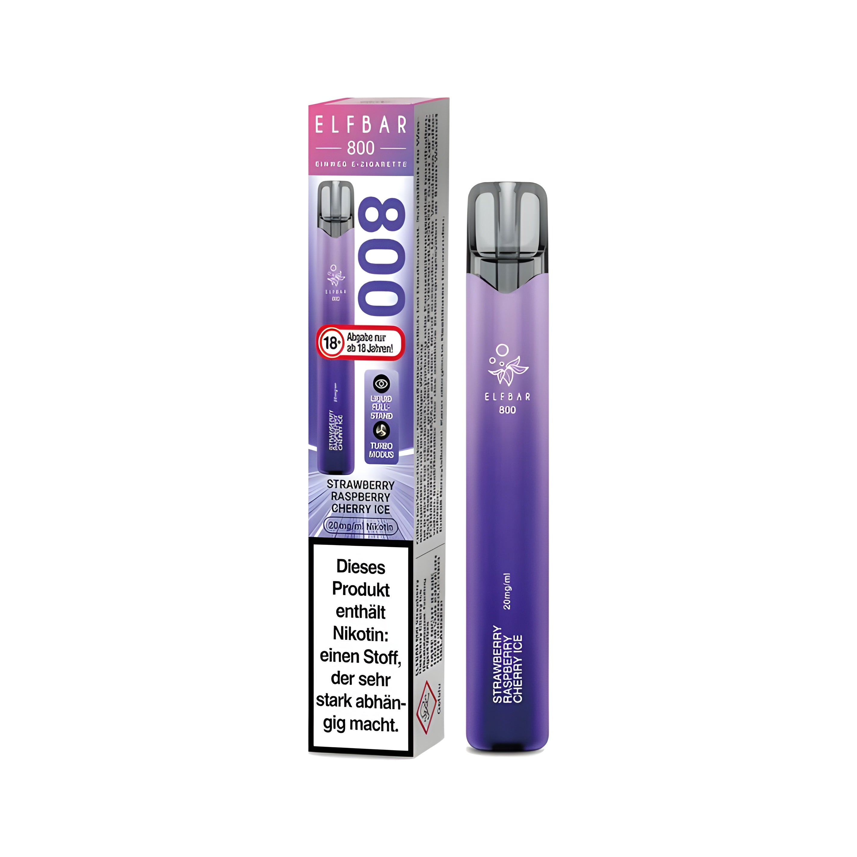 Elfbar Mit Nikotin Elfbar 800 mit 2% Nikotin - Strawberry Raspberry Cherry Ice