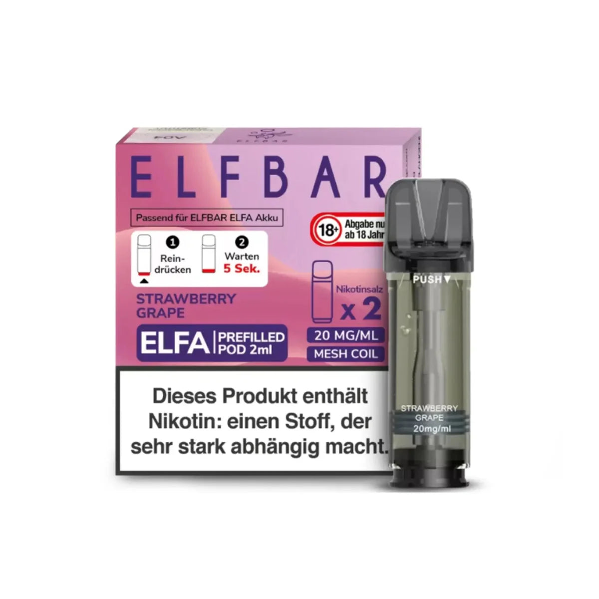 Elfa Pod mit 2% Nikotin - Strawberry Grape