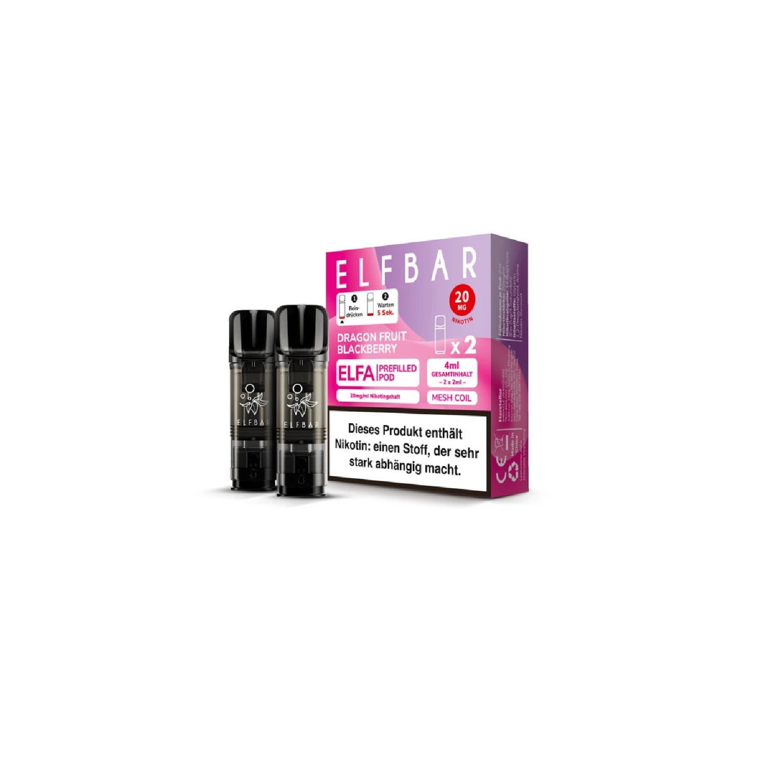 Elfa Pod mit 2% Nikotin - Dragonfruit Blackberry