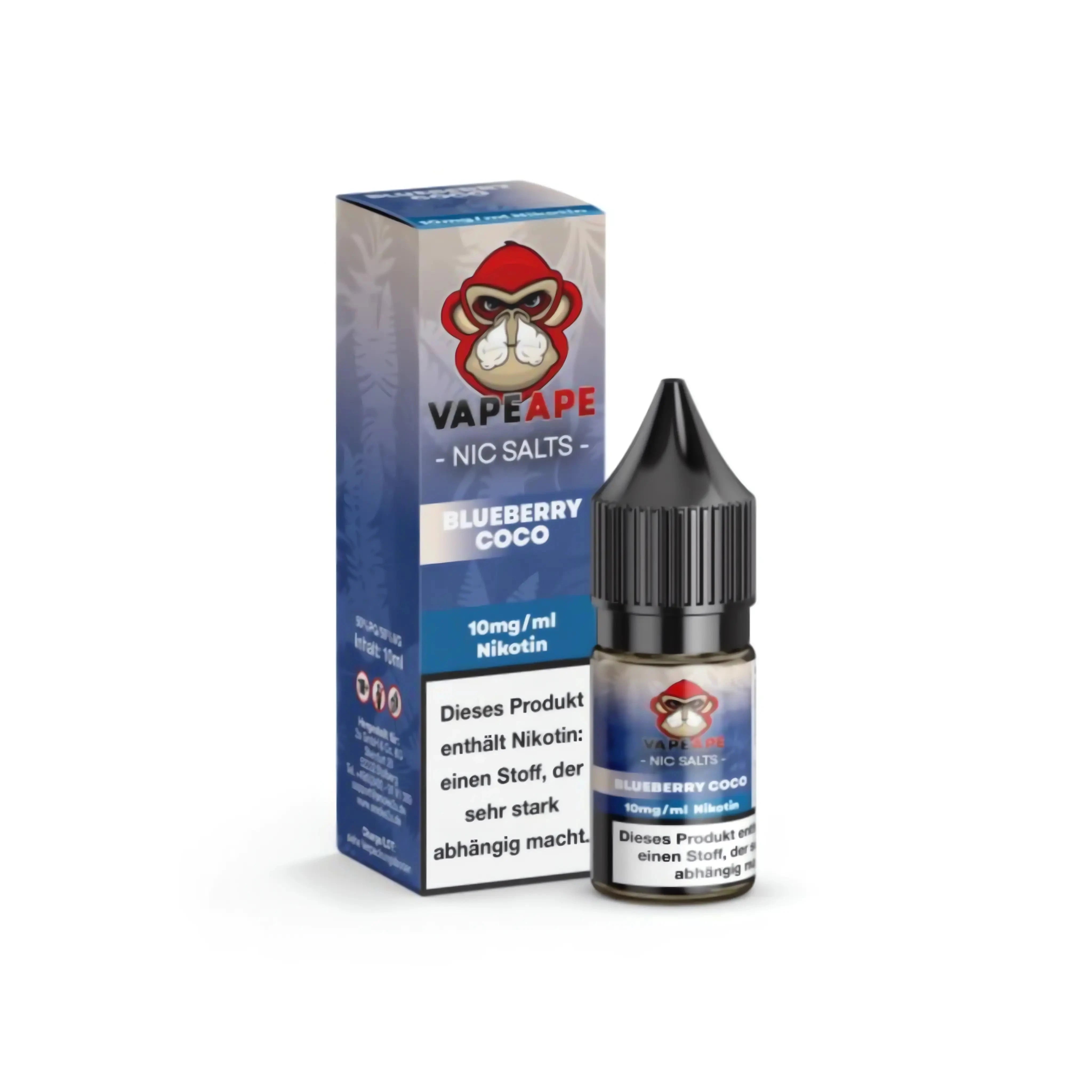 Automatenpaten VapeApe Liquid 10ml - Blueberry Coco 10mg