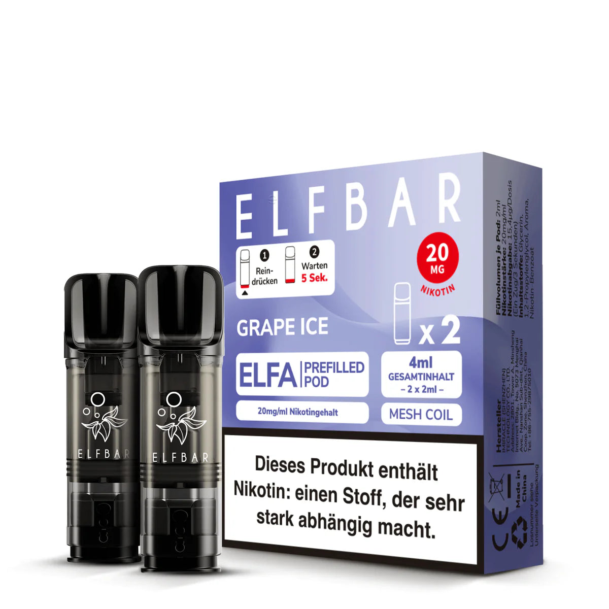 Elfa Pod mit 2% Nikotin - Grape Ice