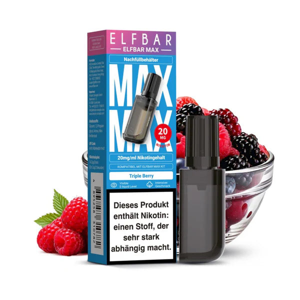 Elfa Mit Nikotin Elfbar Max Refill Container - Triple Berry 20mg