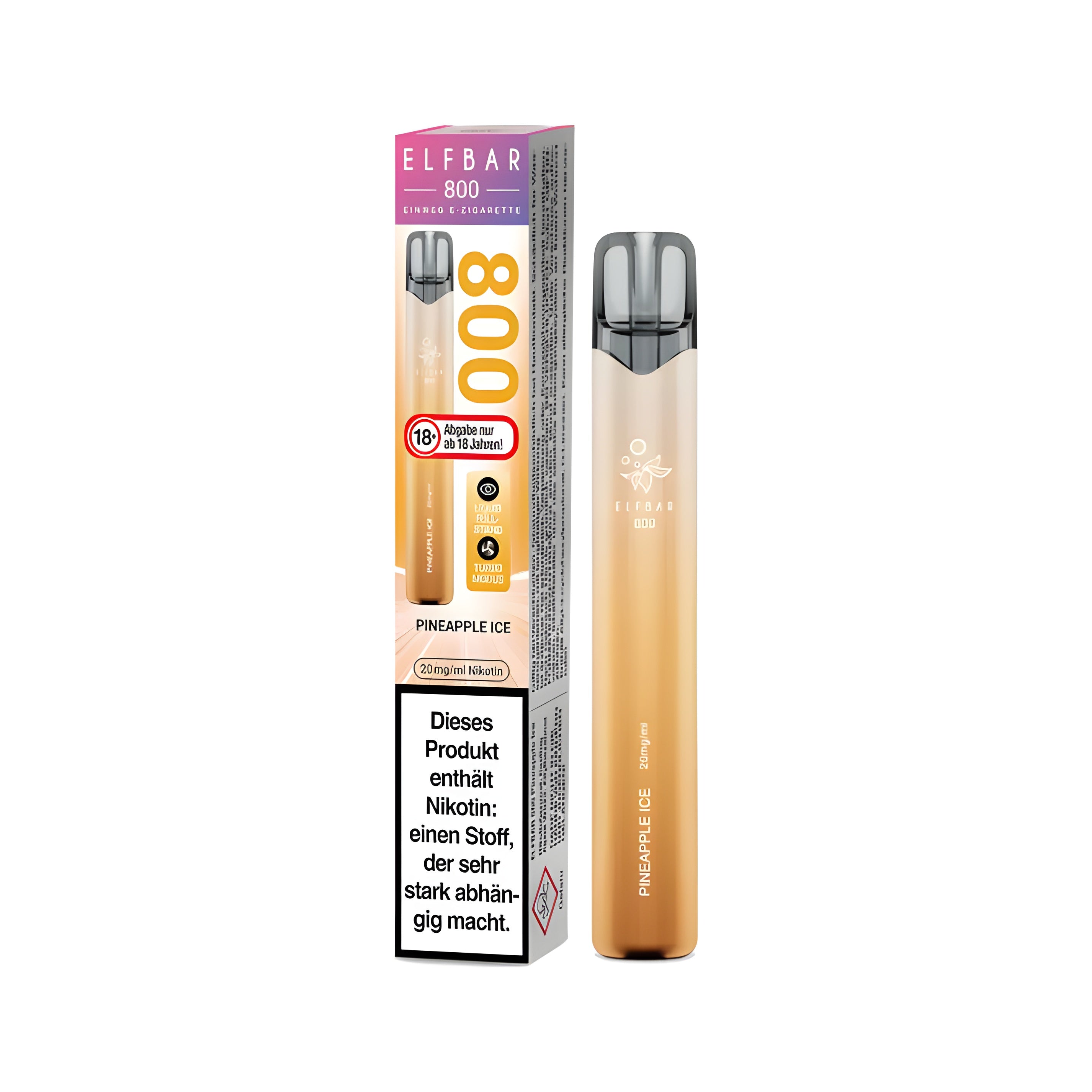 Elfbar Mit Nikotin Elfbar 800 mit 2% Nikotin - Pineapple Ice