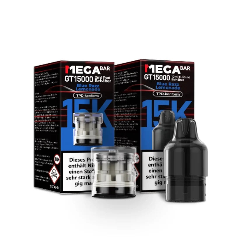 Megabar Mit Nikotin Megabar GT15000 Pefilled Pod - Blue Razz Lemonade