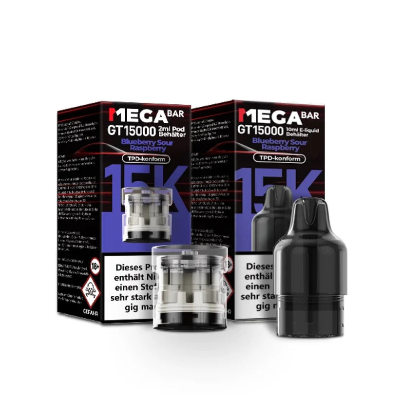 Megabar Mit Nikotin Megabar GT15000 Prefilled Pod - Blueberry Sour Raspberry