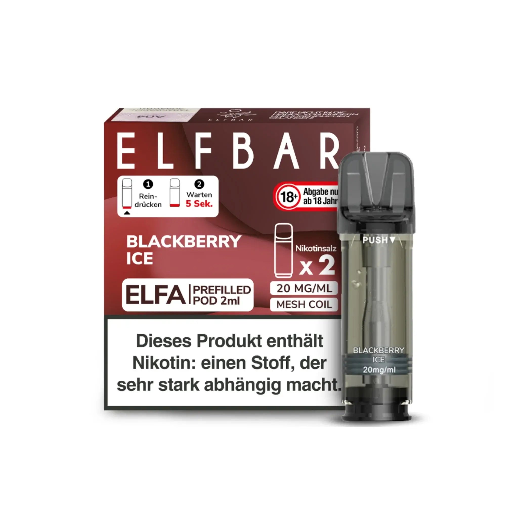 Mein Shop Elfa Pod mit 2% Nikotin - Blackberry Ice