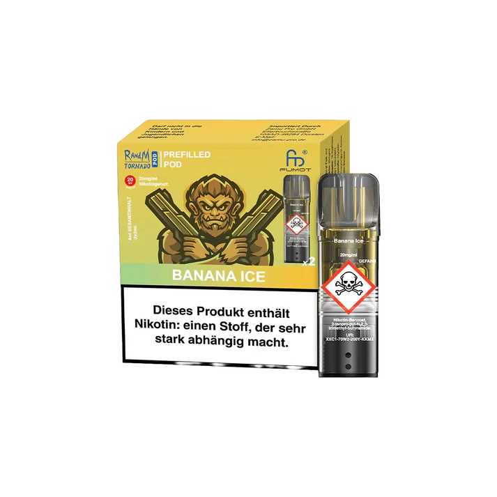 RandM Mit Nikotin RandM Tornado prefilled Pods - Banana Ice