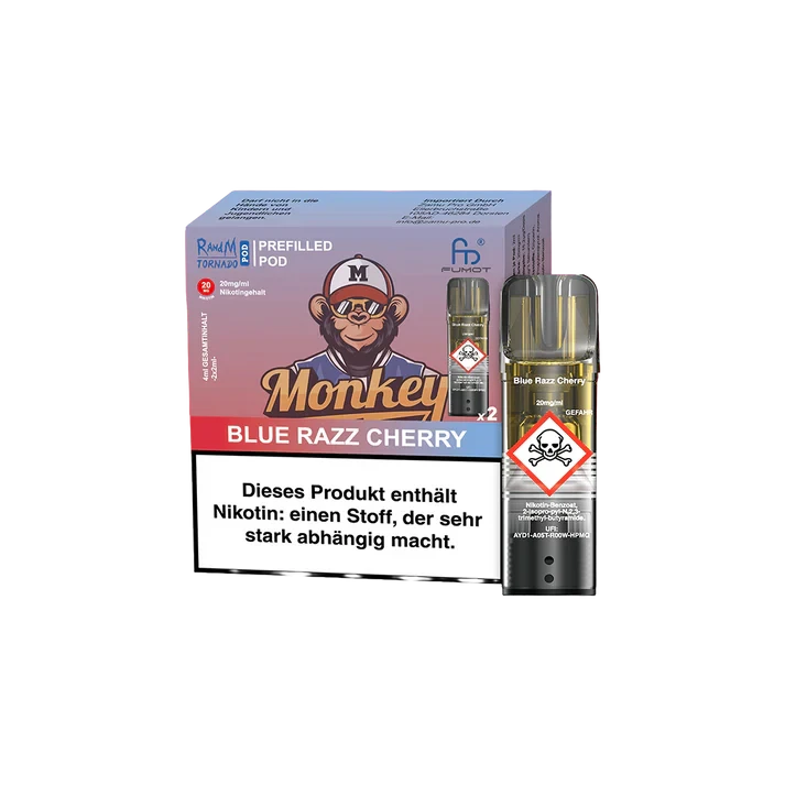 RandM Mit Nikotin RandM Tornado prefilled Pods - Blue Razz Cherry