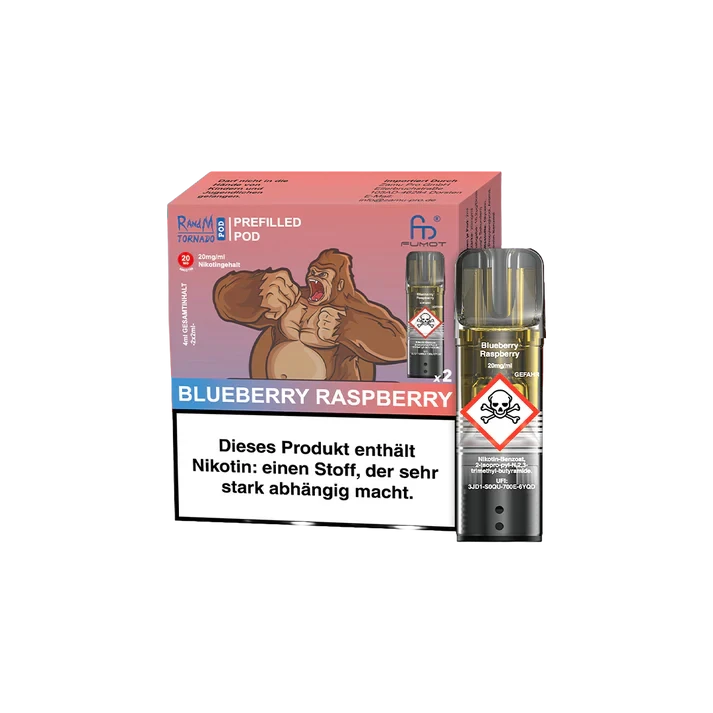 RandM Mit Nikotin RandM Tornado prefilled Pods - Blueberry Raspberry