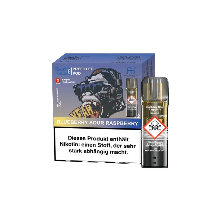RandM Mit Nikotin RandM Tornado prefilled Pods - Blueberry Sour Raspberry
