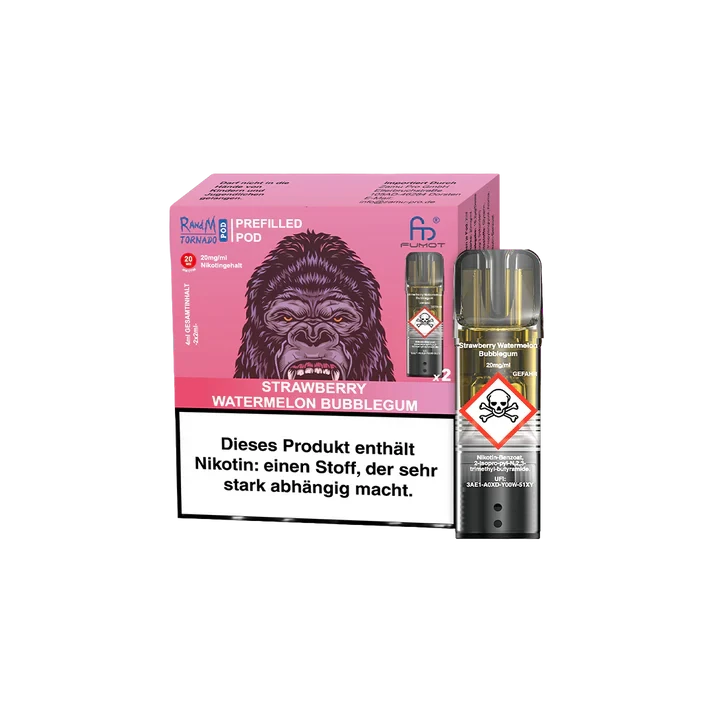 RandM Mit Nikotin RandM Tornado prefilled Pods - Strawberry Watermelon Bubblegum
