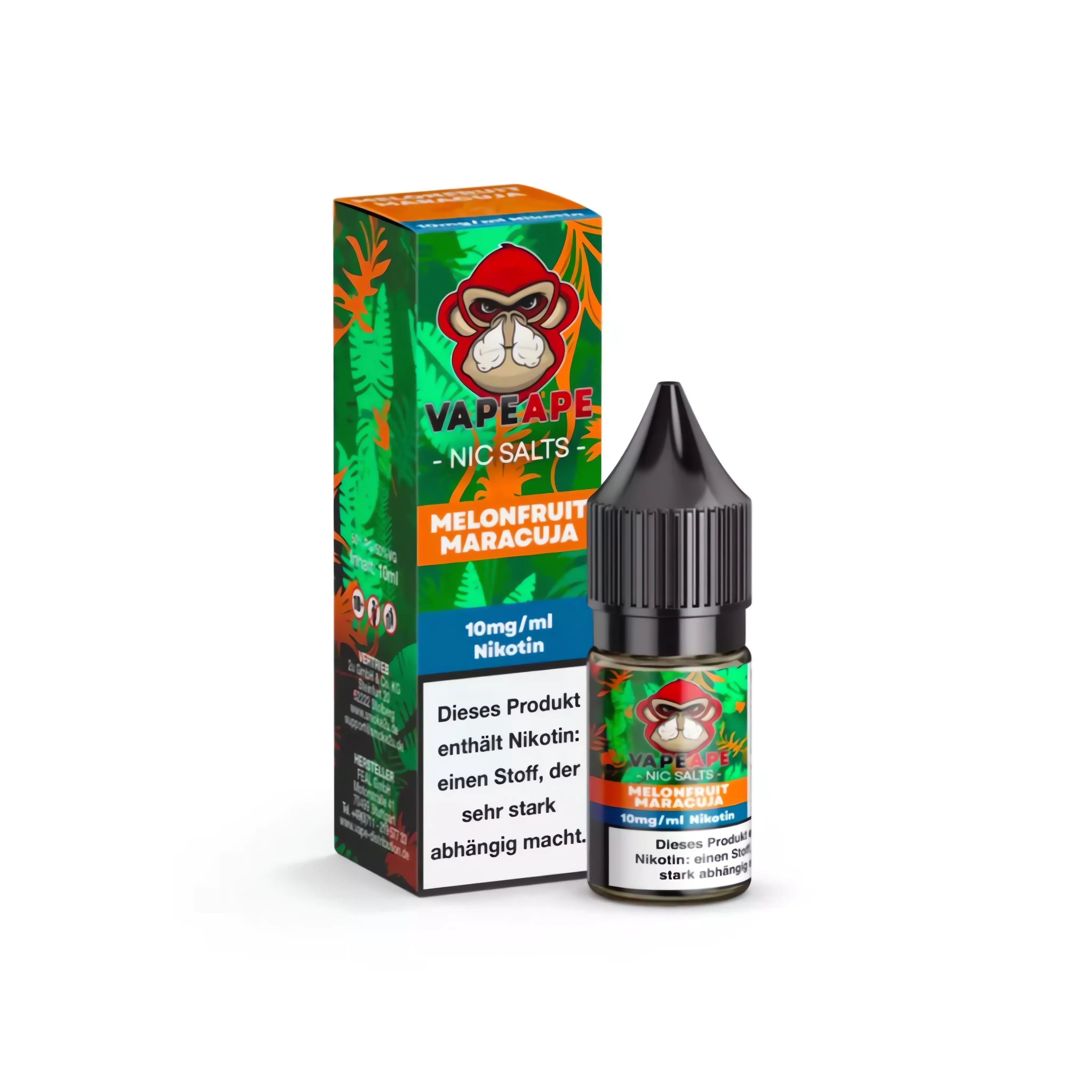 VapeApe Mit Nikotin VapeApe Liquid 10ml - Melonfruit Maracuja 10mg